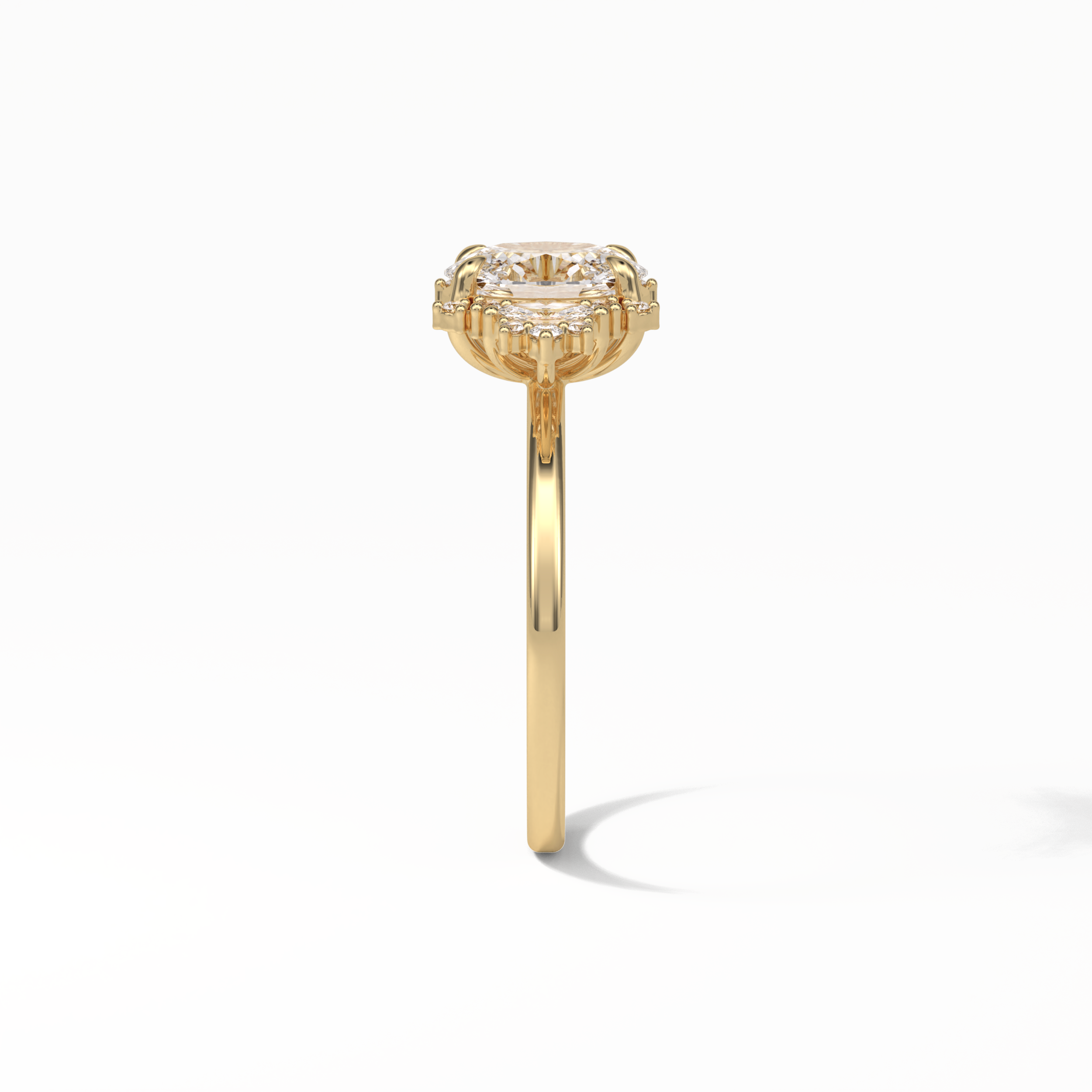 Oval Cluster Lab Grown Diamond Engagement Ring