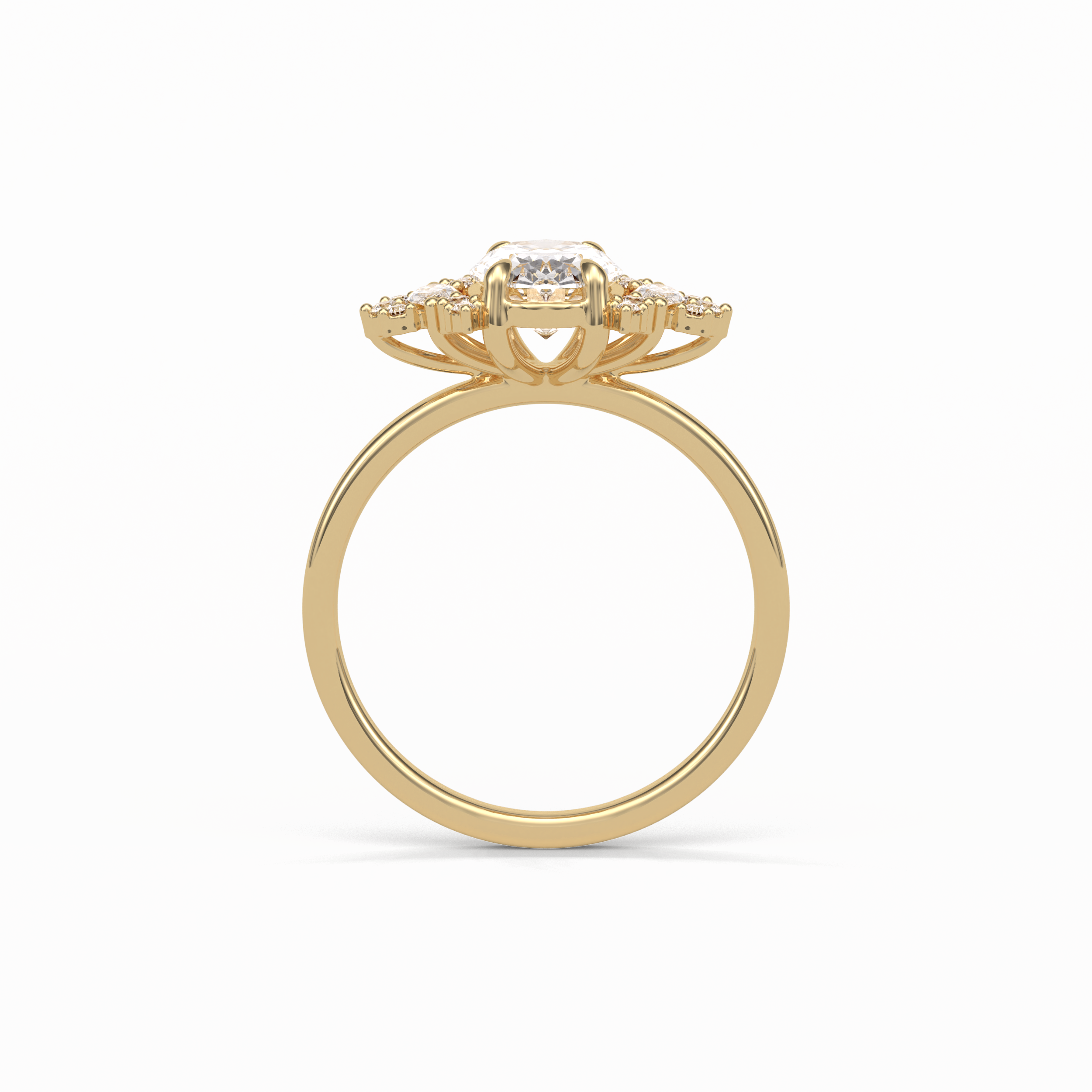 Oval Cluster Lab Grown Diamond Engagement Ring