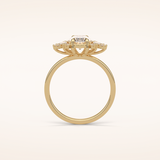 1.33 CT Oval Shaped Cluster Moissanite Engagement Ring