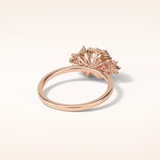 1.33 CT Oval Shaped Cluster Moissanite Engagement Ring