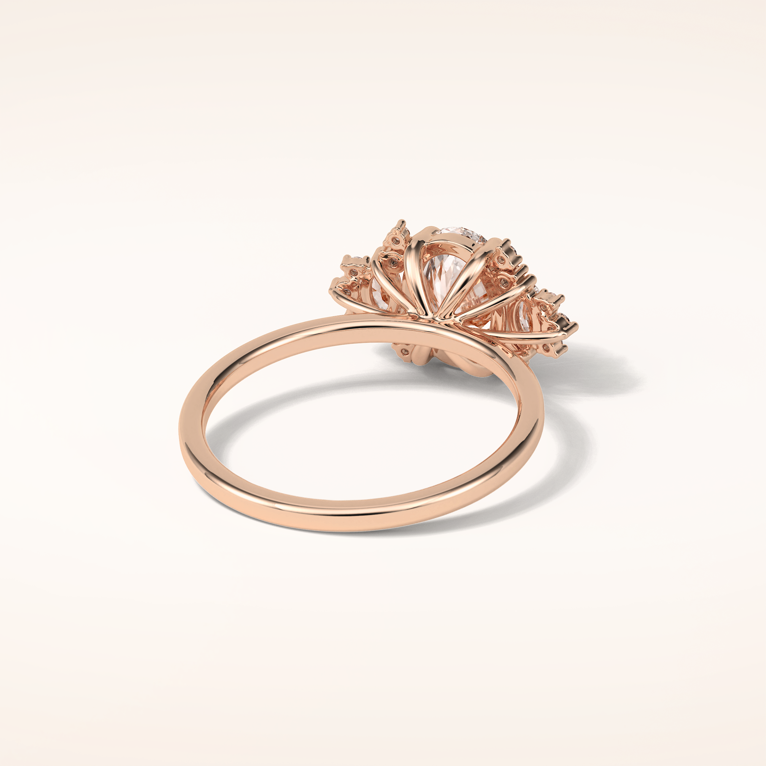 1.33 CT Oval Shaped Cluster Moissanite Engagement Ring