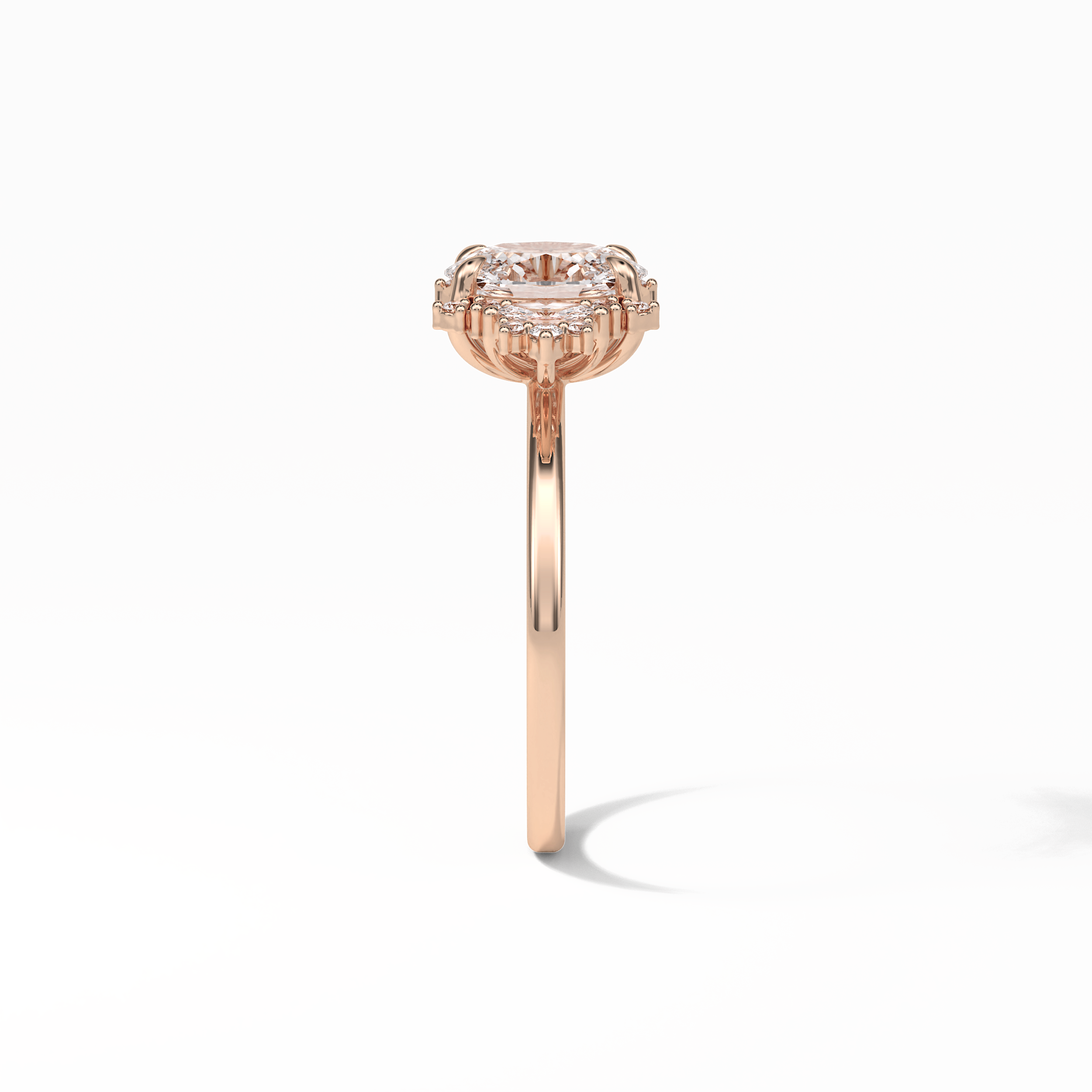 Oval Cluster Lab Grown Diamond Engagement Ring