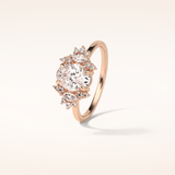 1.33 CT Oval Shaped Cluster Moissanite Engagement Ring