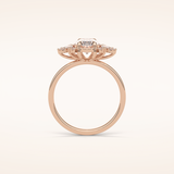 1.33 CT Oval Shaped Cluster Moissanite Engagement Ring