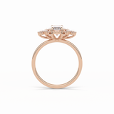 Oval Cluster Lab Grown Diamond Engagement Ring