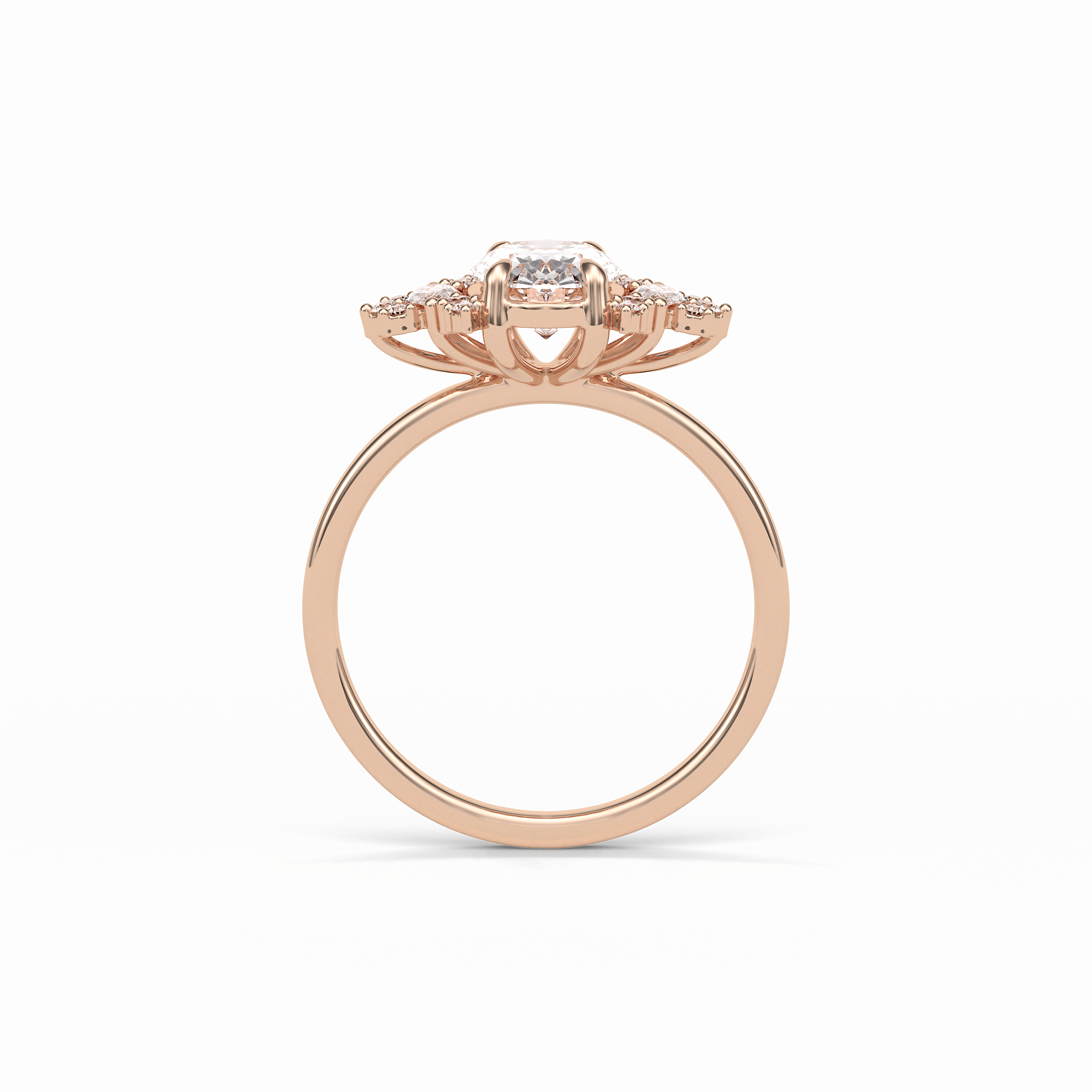 Oval Cluster Lab Grown Diamond Engagement Ring