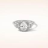 1.33 CT Oval Shaped Cluster Moissanite Engagement Ring
