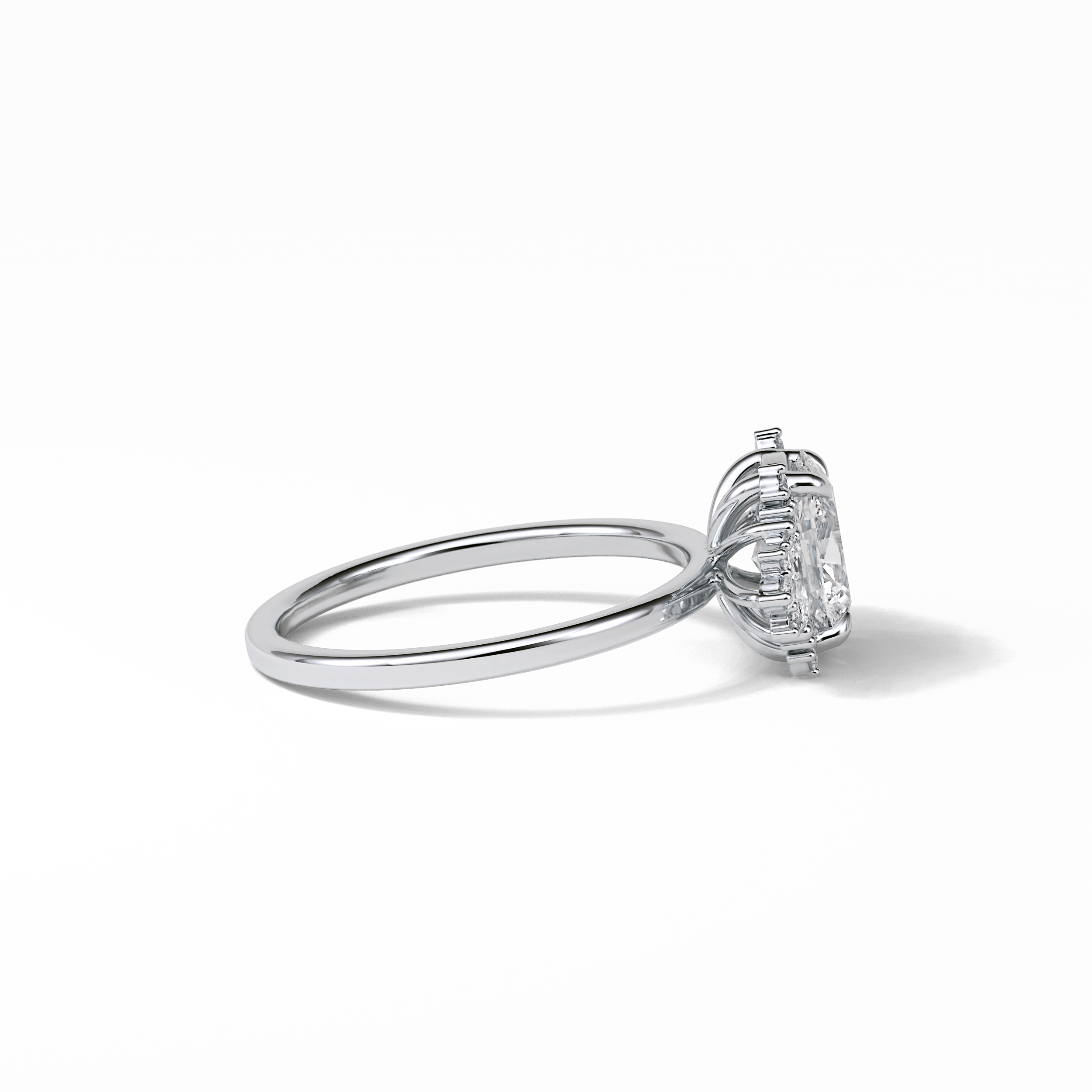Oval Cluster Lab Grown Diamond Engagement Ring