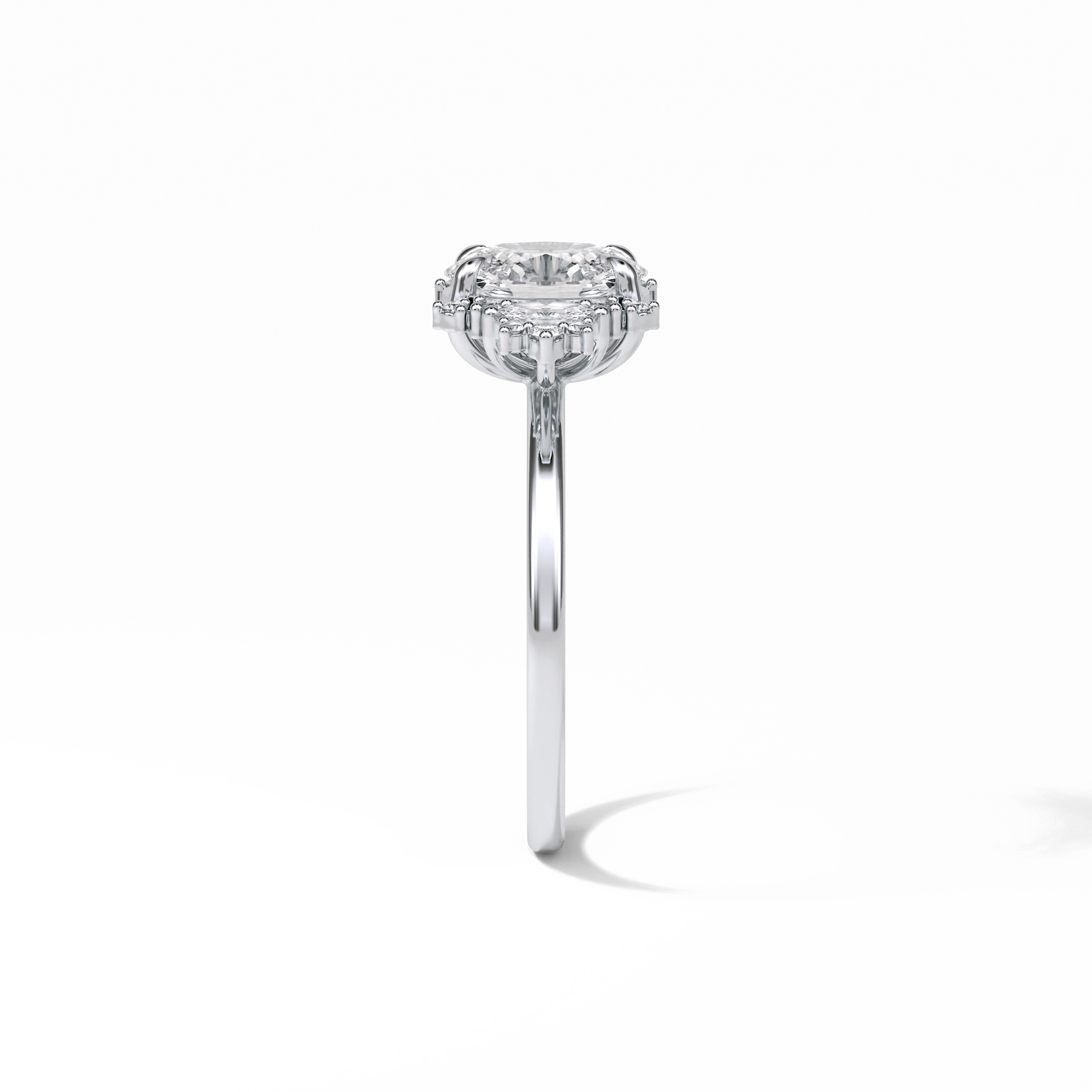 Oval Cluster Lab Grown Diamond Engagement Ring