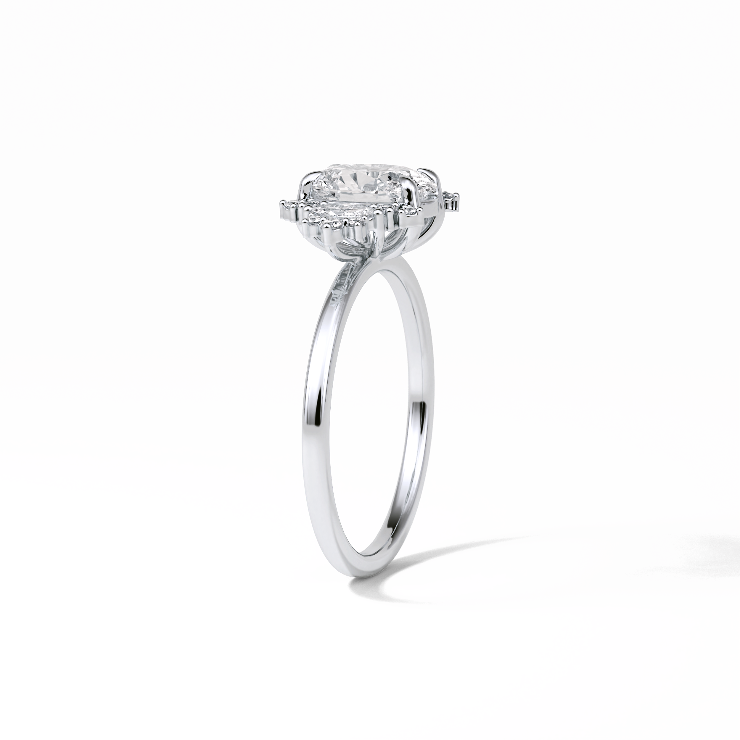 Oval Cluster Lab Grown Diamond Engagement Ring