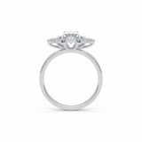 Oval Cluster Lab Grown Diamond Engagement Ring