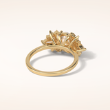 1.33 CT Oval Shaped Cluster Moissanite Engagement Ring