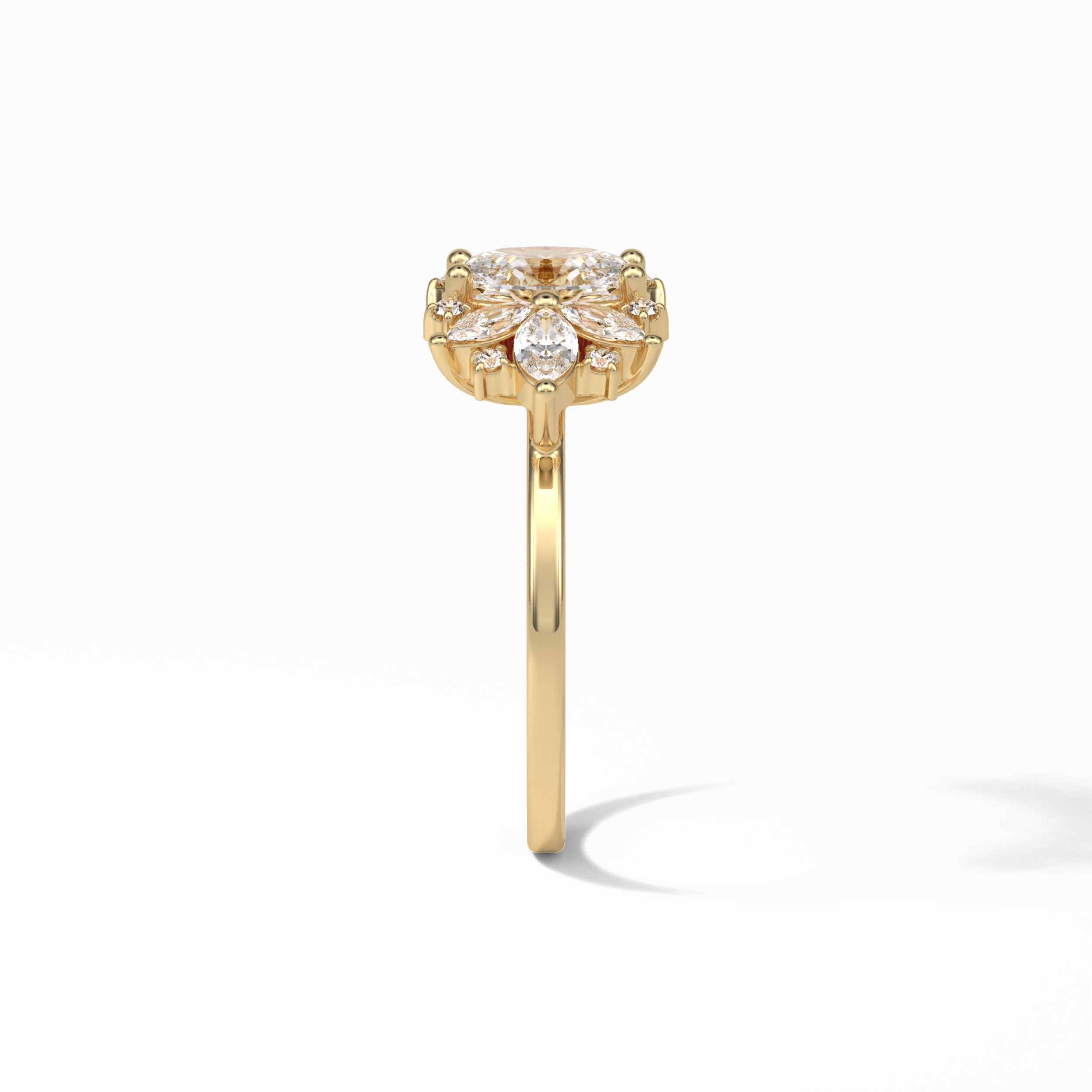 Oval Cluster Lab Grown Diamond Engagement Ring