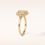 1.33 CT Oval Shaped Cluster Moissanite Engagement Ring