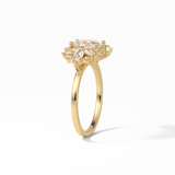 Oval Cluster Lab Grown Diamond Engagement Ring