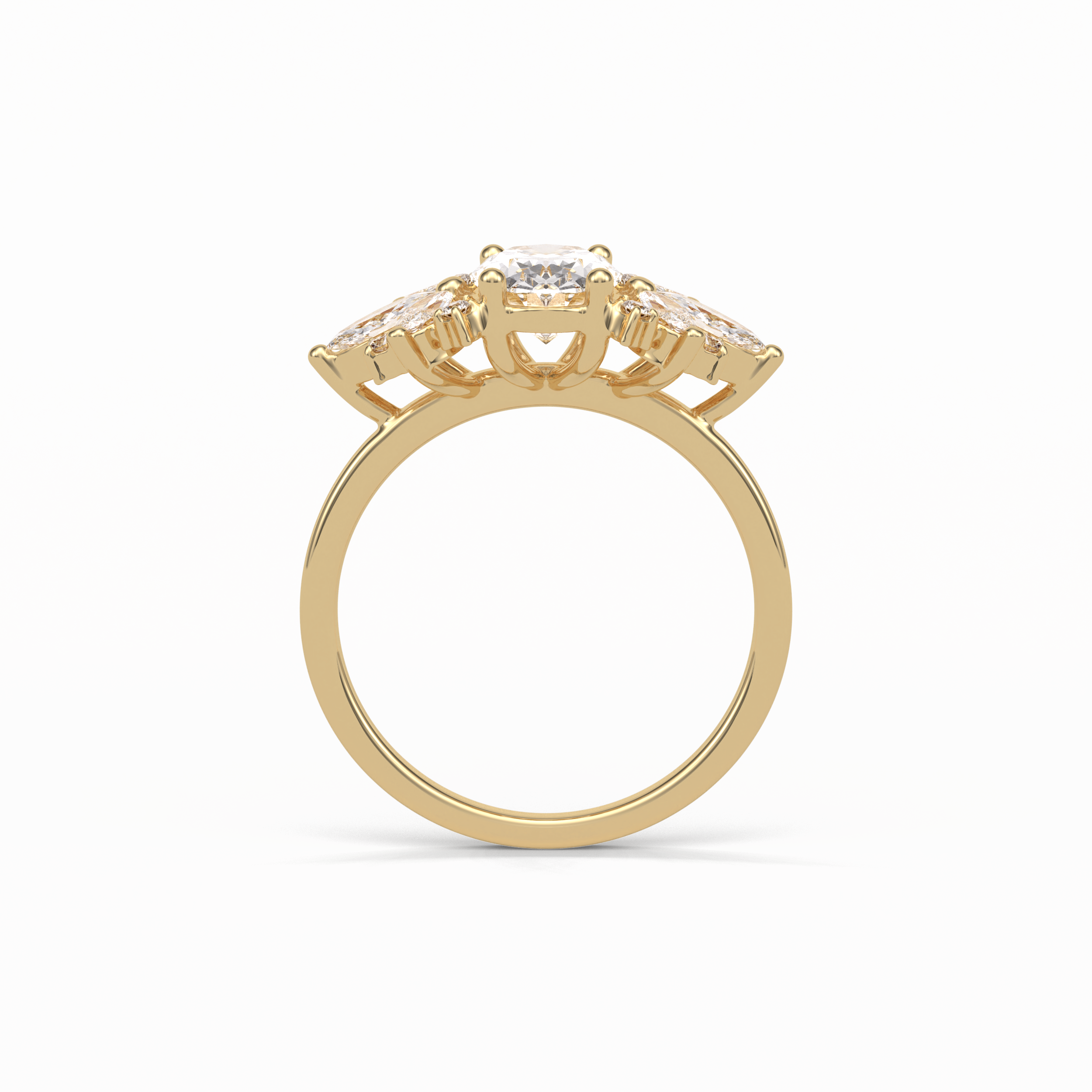 Oval Cluster Lab Grown Diamond Engagement Ring