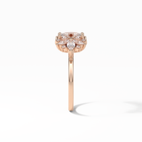Oval Cluster Lab Grown Diamond Engagement Ring