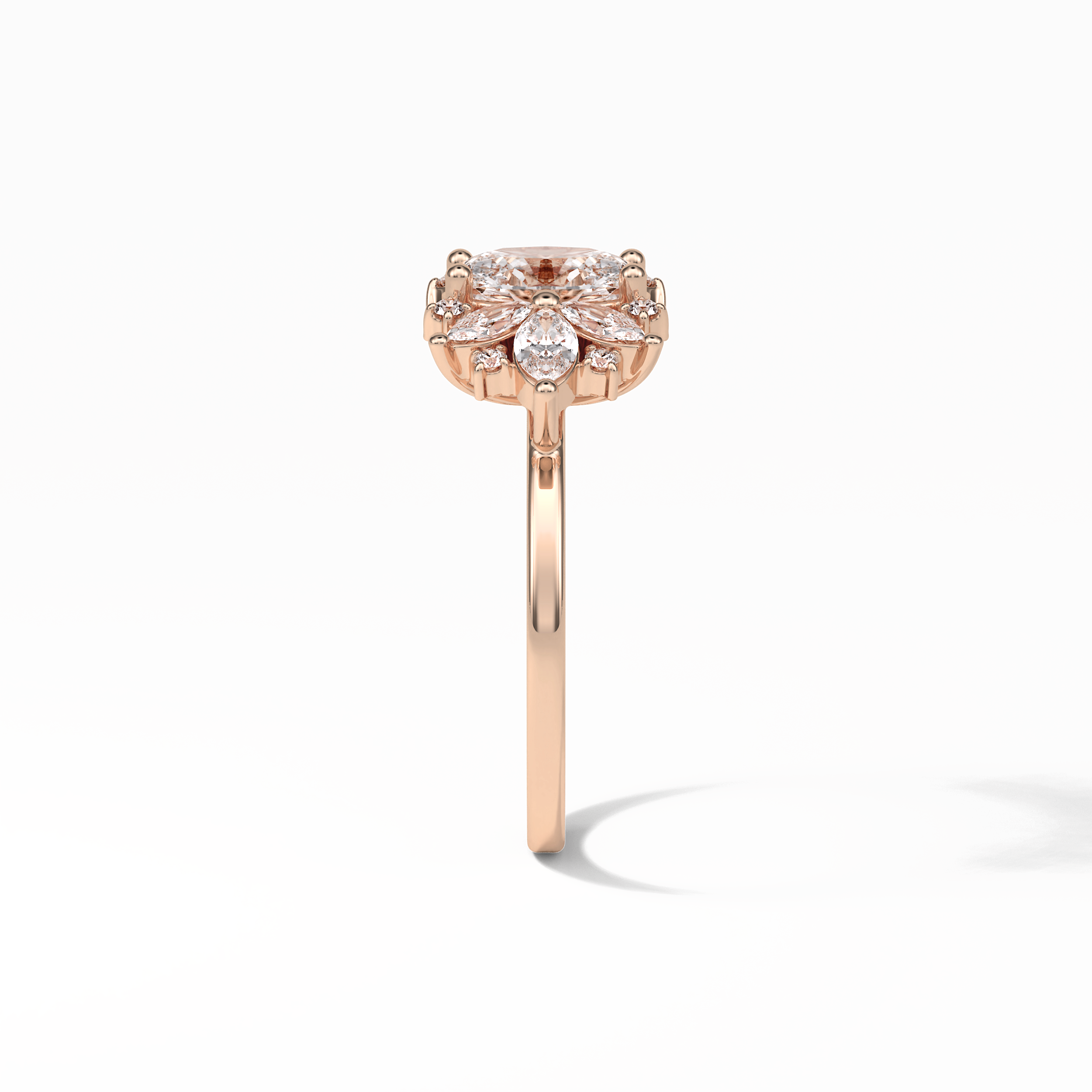 Oval Cluster Lab Grown Diamond Engagement Ring