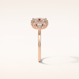 1.33 CT Oval Shaped Cluster Moissanite Engagement Ring