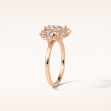 1.33 CT Oval Shaped Cluster Moissanite Engagement Ring