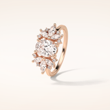 1.33 CT Oval Shaped Cluster Moissanite Engagement Ring