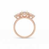 Oval Cluster Lab Grown Diamond Engagement Ring