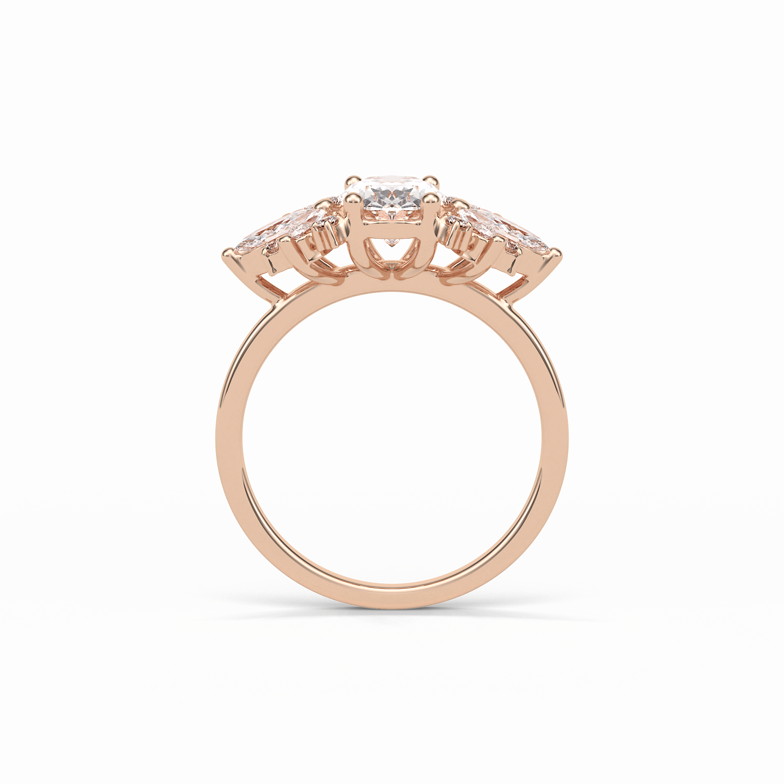 Oval Cluster Lab Grown Diamond Engagement Ring