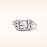 1.33 CT Oval Shaped Cluster Moissanite Engagement Ring