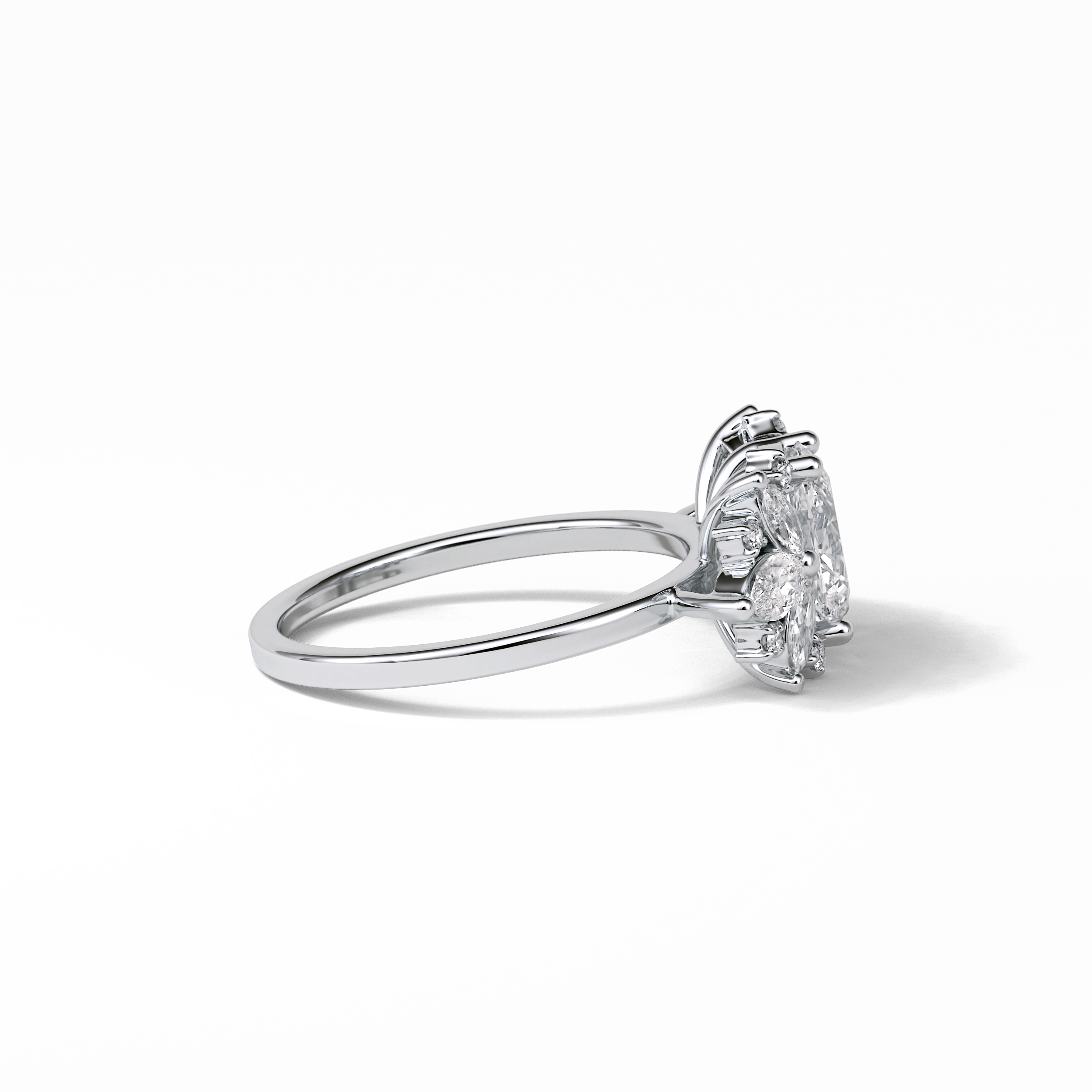 Oval Cluster Lab Grown Diamond Engagement Ring