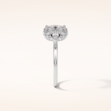 1.33 CT Oval Shaped Cluster Moissanite Engagement Ring