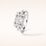 1.33 CT Oval Shaped Cluster Moissanite Engagement Ring