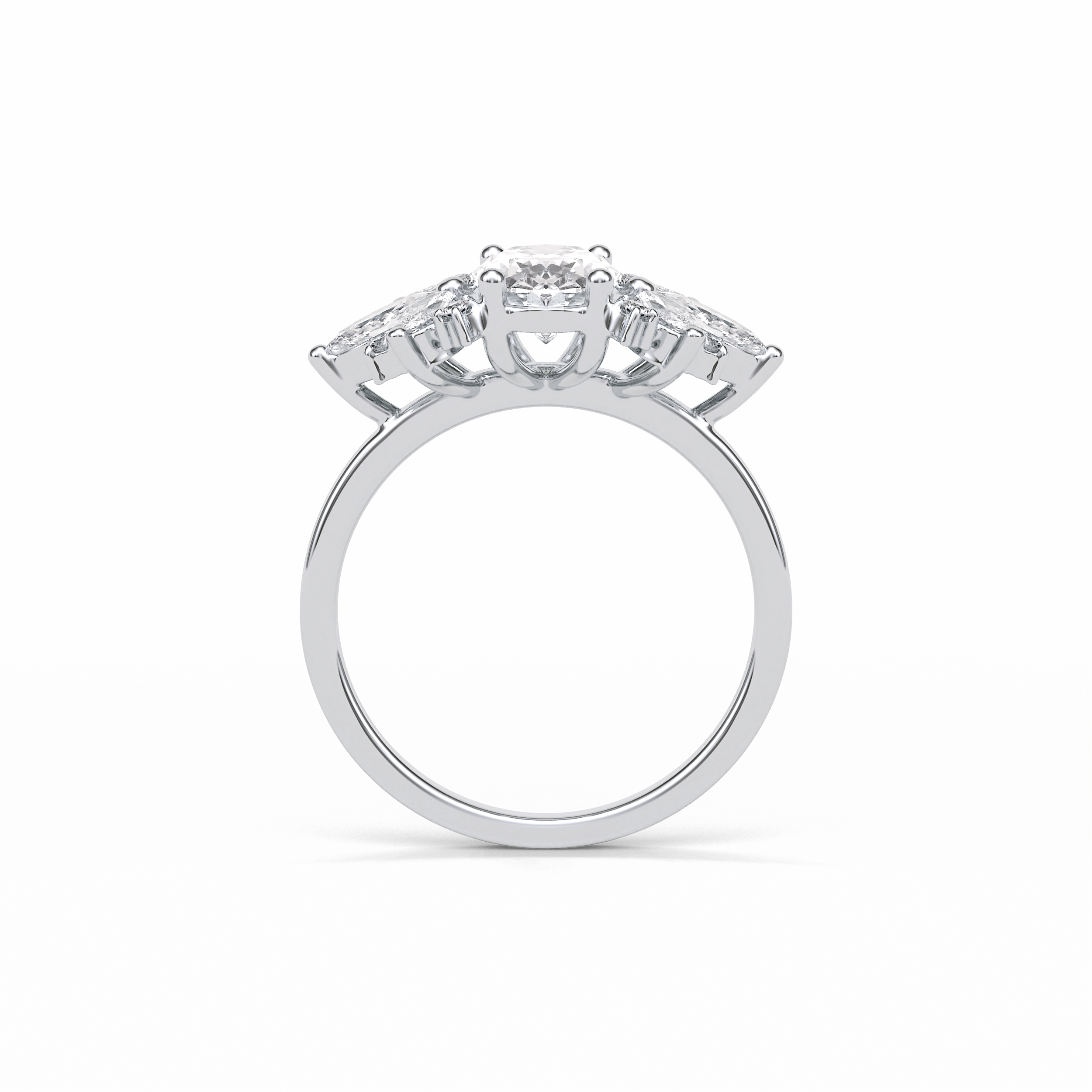 Oval Cluster Lab Grown Diamond Engagement Ring