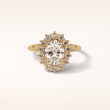 1.91 CT Oval Shaped Cluster Moissanite Engagement Ring