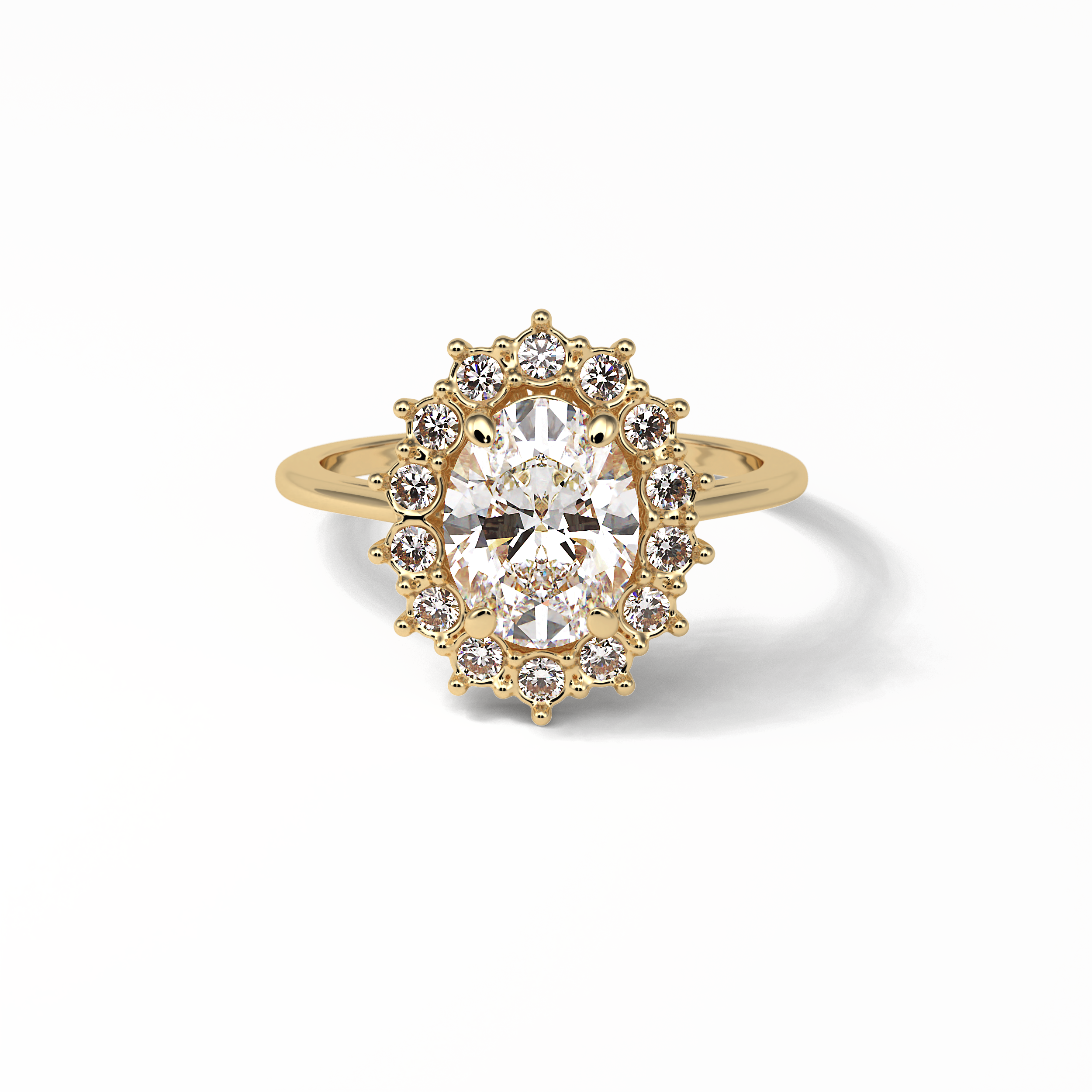 Oval Halo Lab Grown Diamond Engagement Ring
