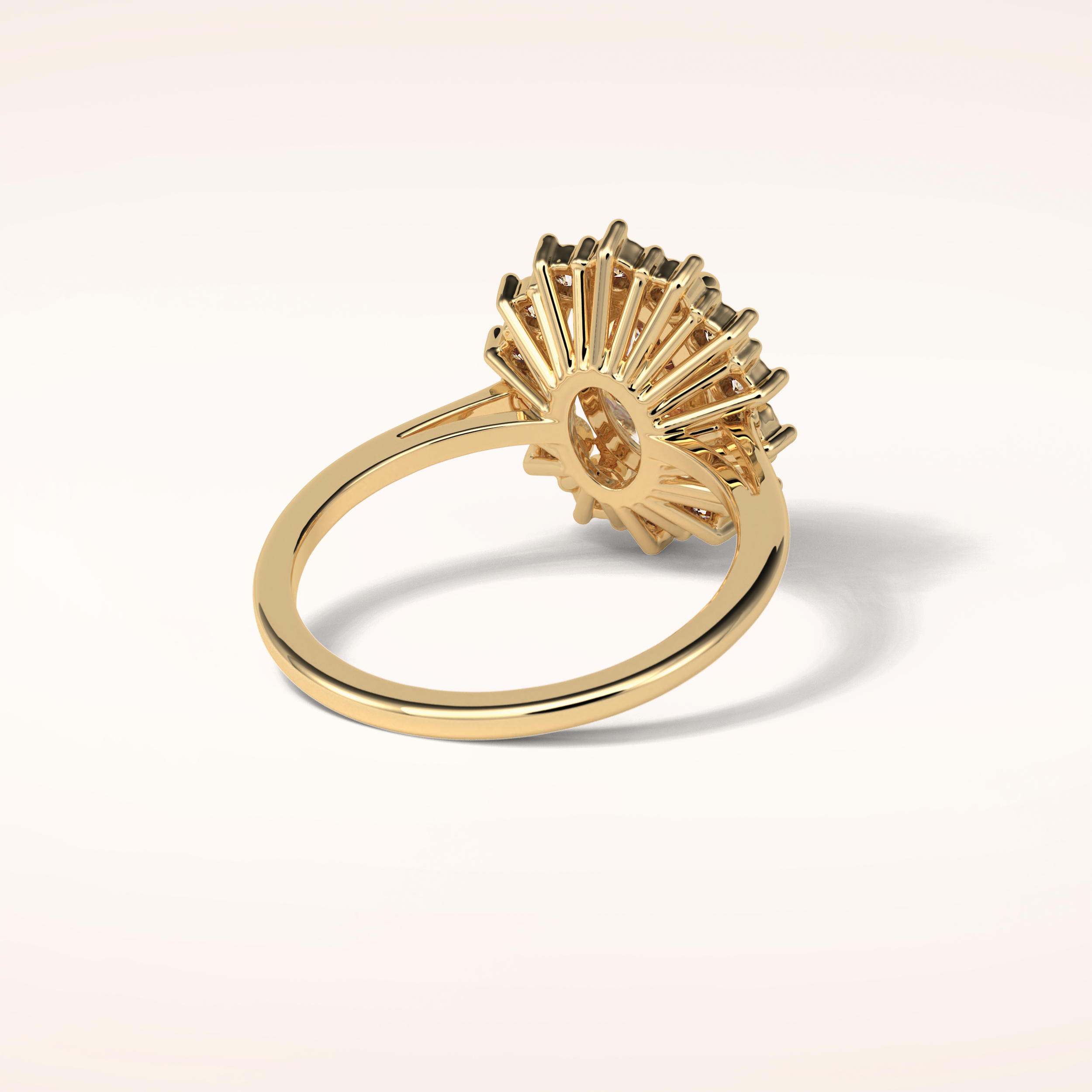 1.91 CT Oval Shaped Cluster Moissanite Engagement Ring