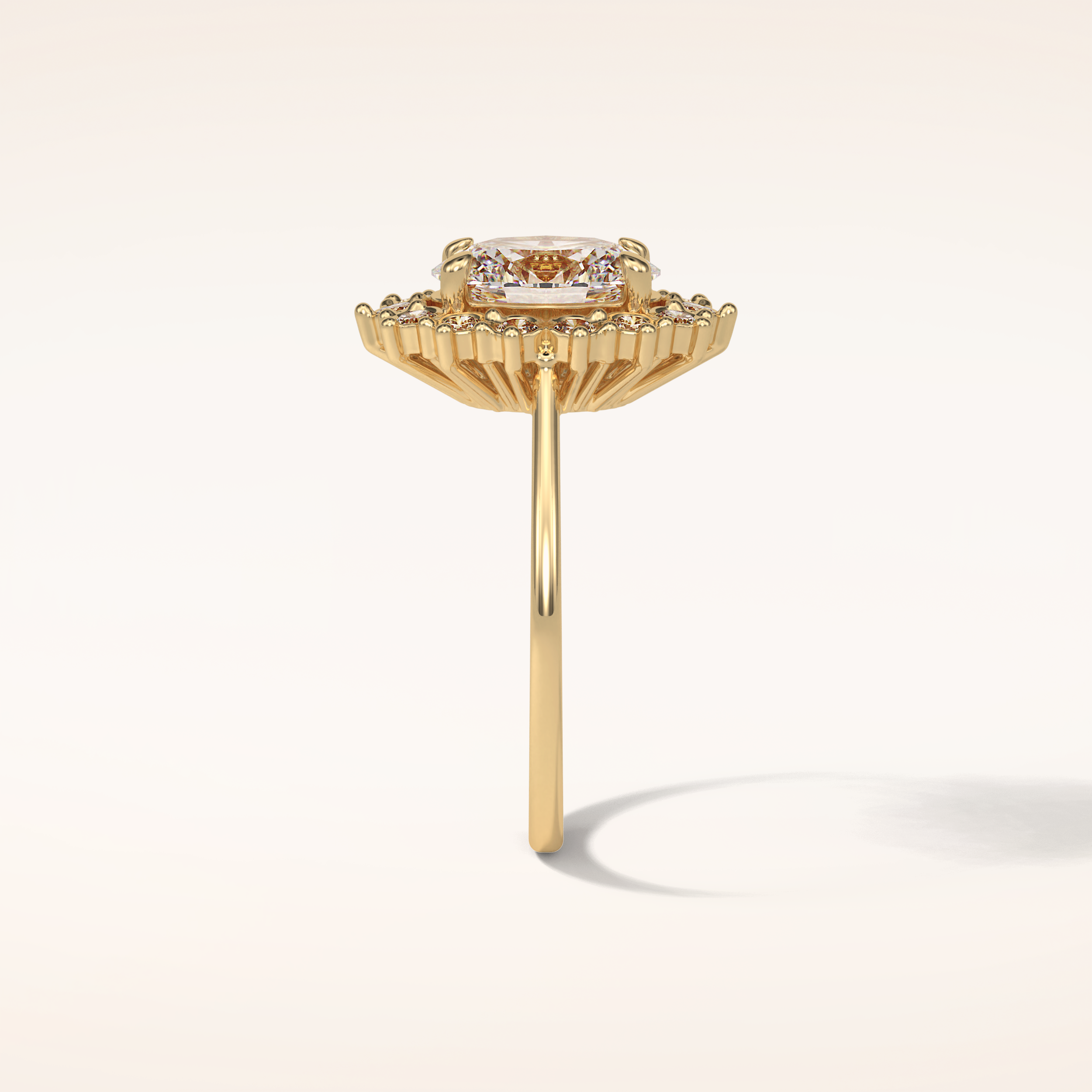 1.91 CT Oval Shaped Cluster Moissanite Engagement Ring