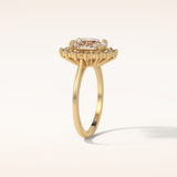 1.91 CT Oval Shaped Cluster Moissanite Engagement Ring