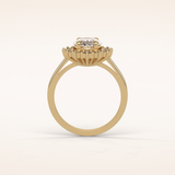 1.91 CT Oval Shaped Cluster Moissanite Engagement Ring