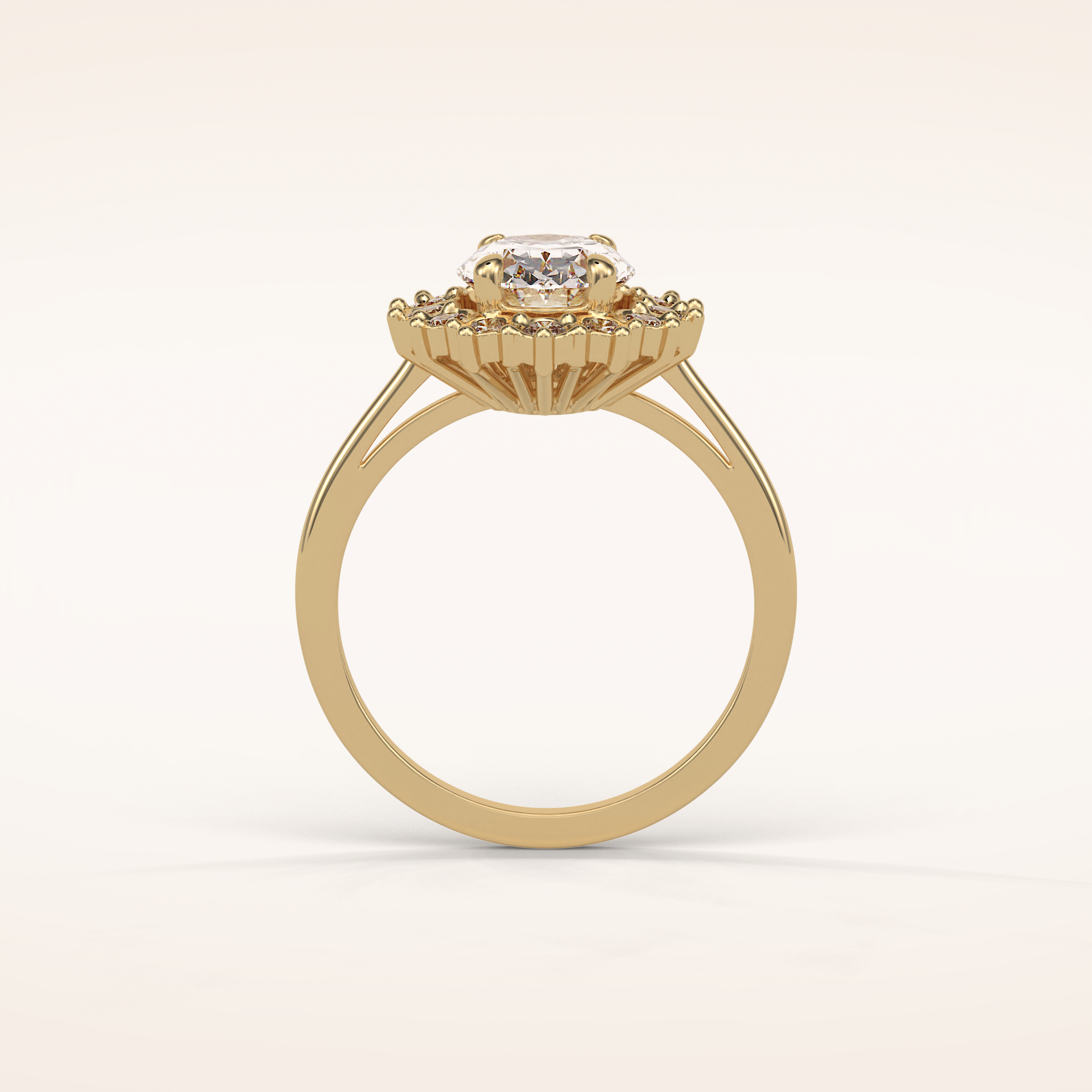 1.91 CT Oval Shaped Cluster Moissanite Engagement Ring