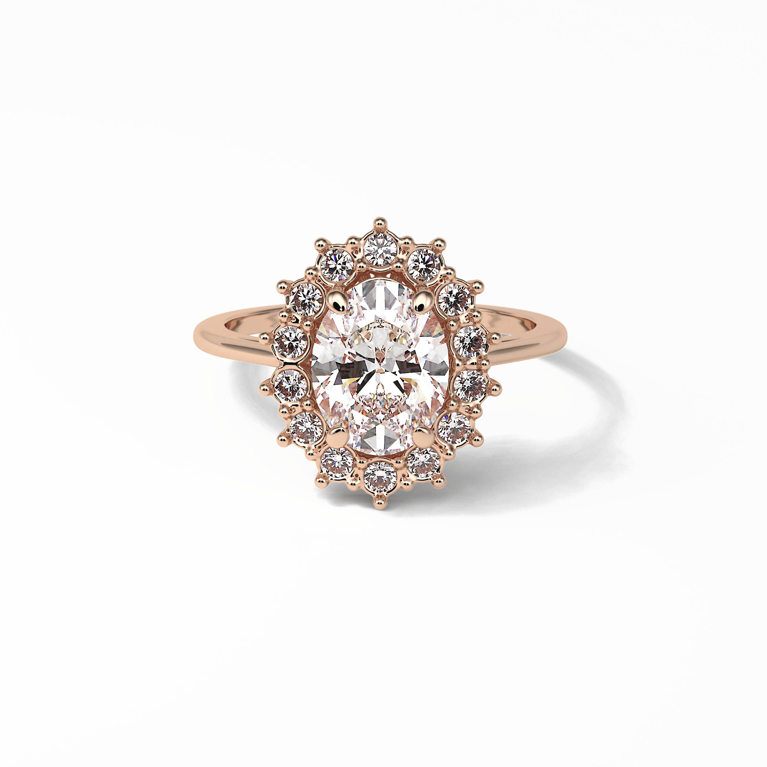 Oval Halo Lab Grown Diamond Engagement Ring