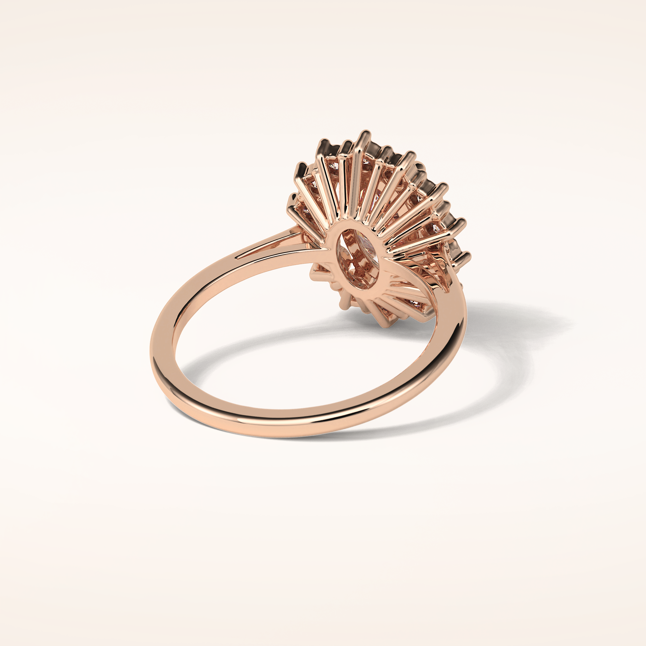 1.91 CT Oval Shaped Cluster Moissanite Engagement Ring