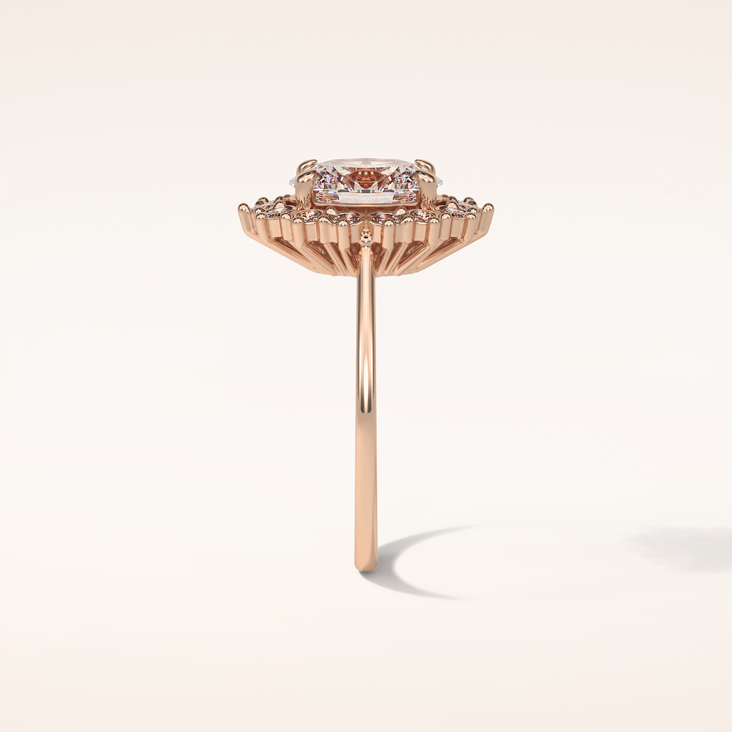 1.91 CT Oval Shaped Cluster Moissanite Engagement Ring