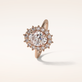 1.91 CT Oval Shaped Cluster Moissanite Engagement Ring