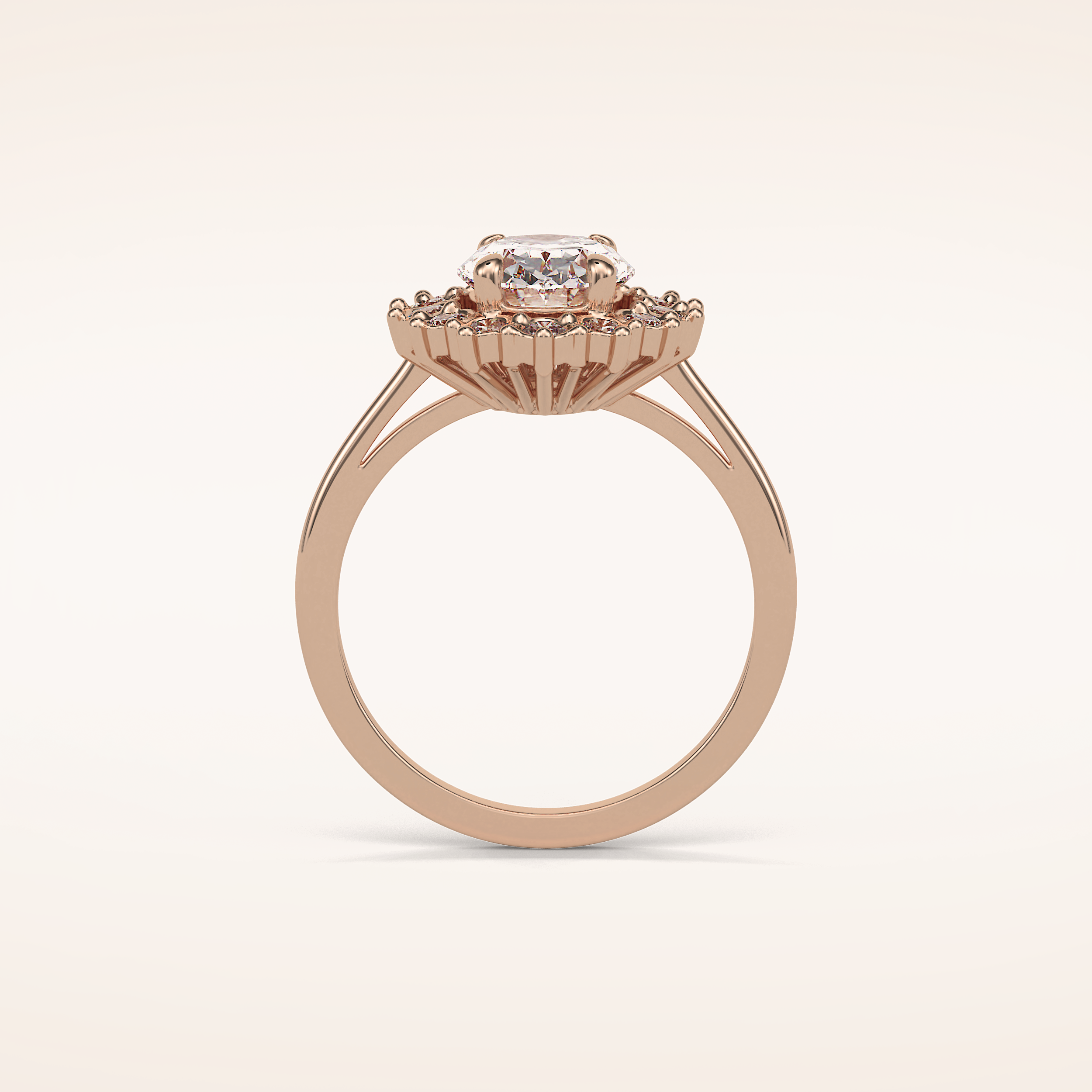 1.91 CT Oval Shaped Cluster Moissanite Engagement Ring