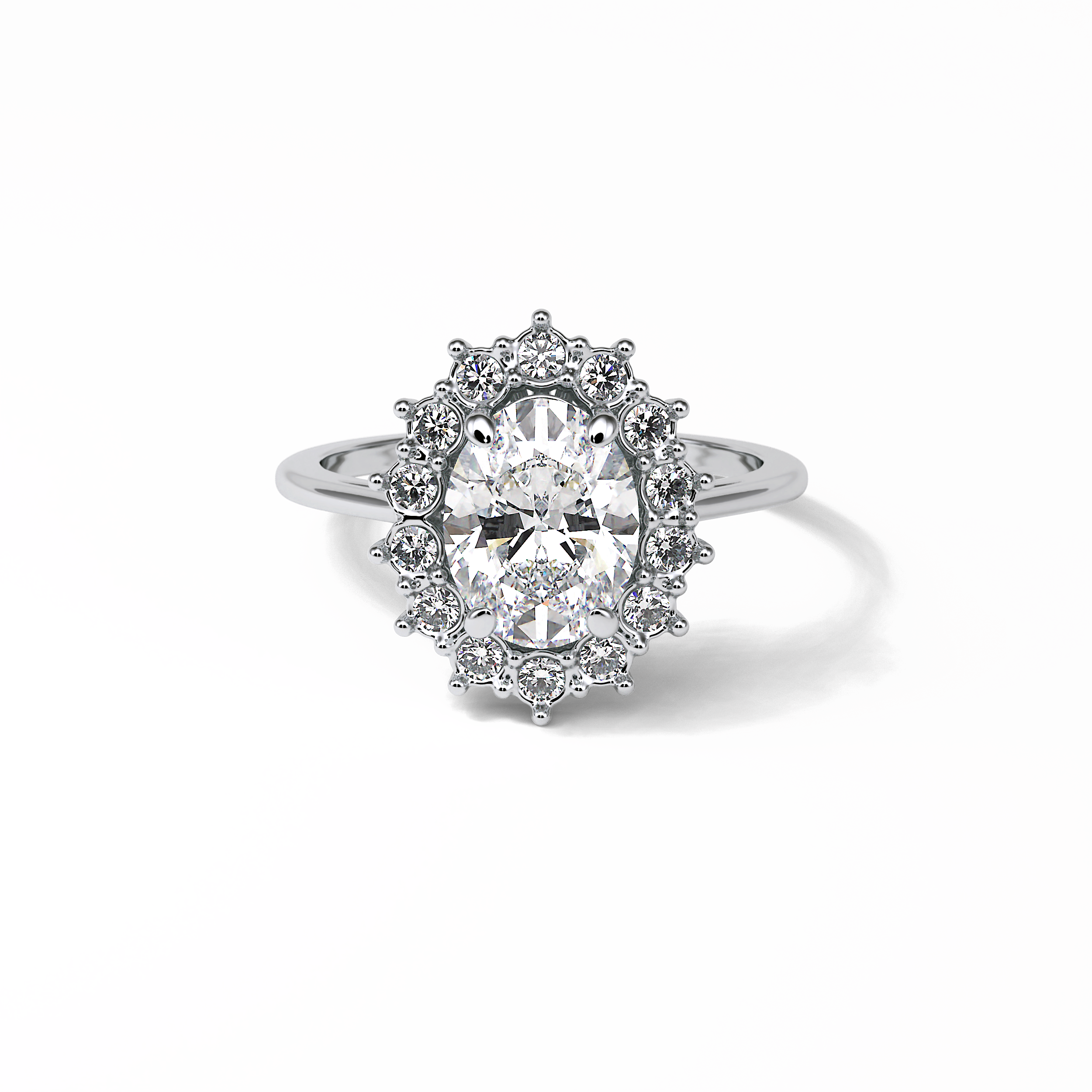 Oval Halo Lab Grown Diamond Engagement Ring