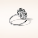 1.91 CT Oval Shaped Cluster Moissanite Engagement Ring