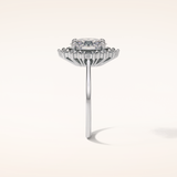 1.91 CT Oval Shaped Cluster Moissanite Engagement Ring