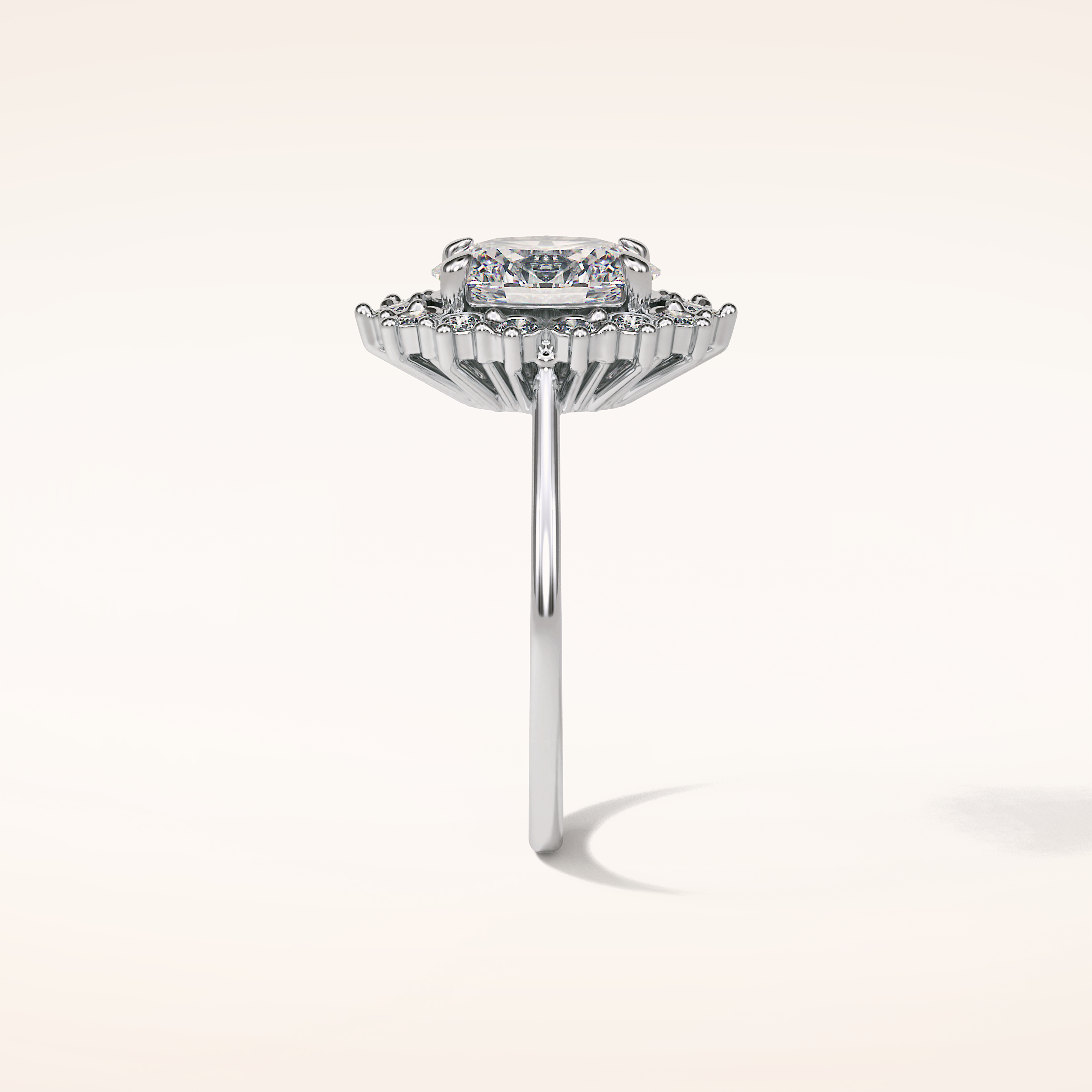 1.91 CT Oval Shaped Cluster Moissanite Engagement Ring