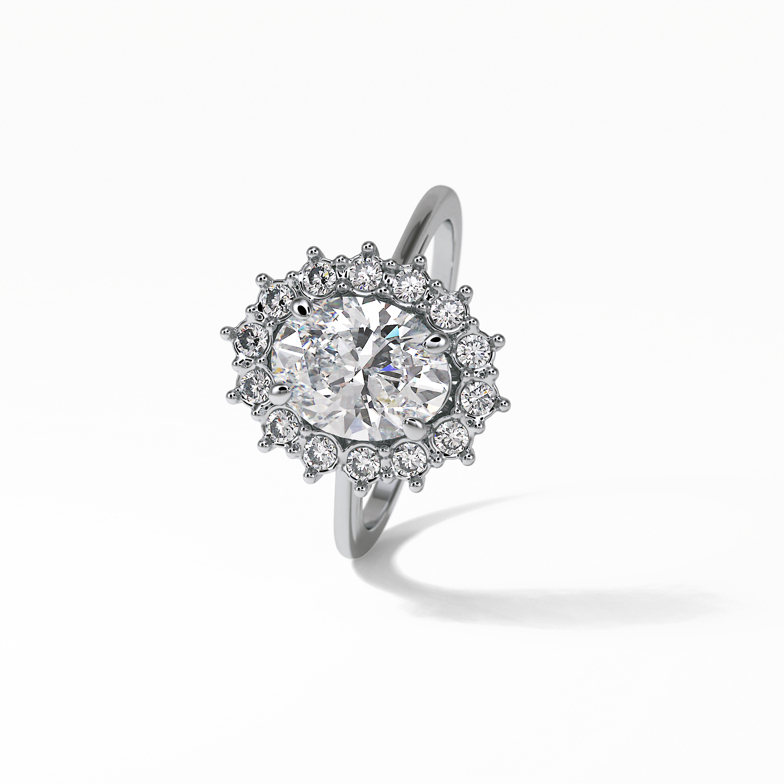 Oval Halo Lab Grown Diamond Engagement Ring
