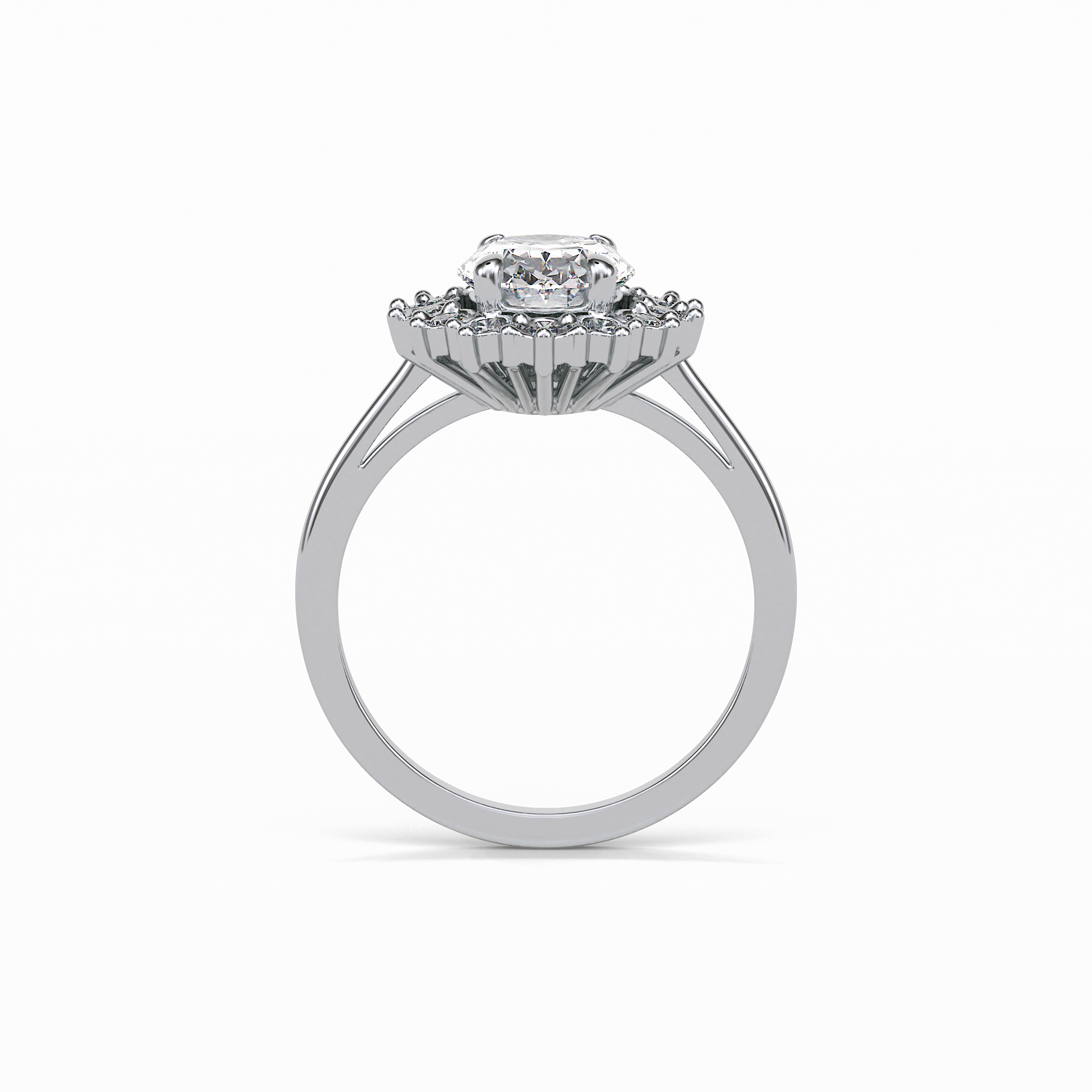 Oval Halo Lab Grown Diamond Engagement Ring